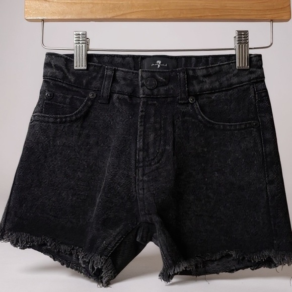Seven For All Mankind Girls Black Frayed Denim
Shorts NWT Size 10 - Picture 1 of 4